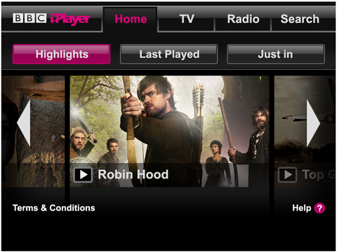 Wii iPlayer home page