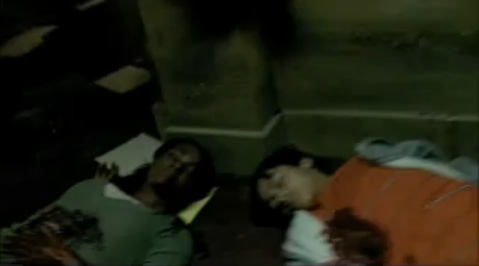 Micah and Monica in a scene shot for Heroes