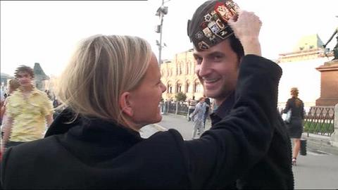 Richard Armitage in a Russian hat