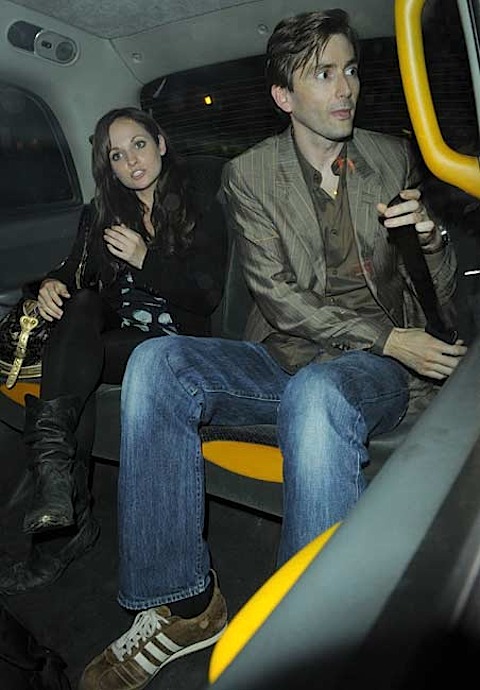 David Tennant in a taxi