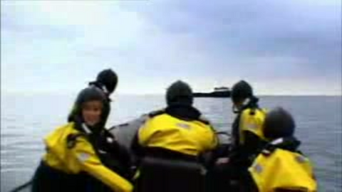 Rosie in a boat