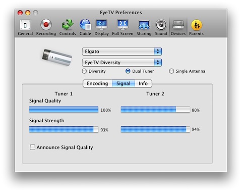 New signal strengths