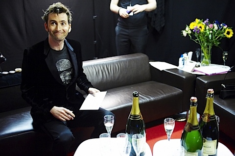 David Tennant behind the scenes at the BAFTAs