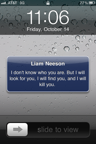 Liam Neeson stolen iPhone