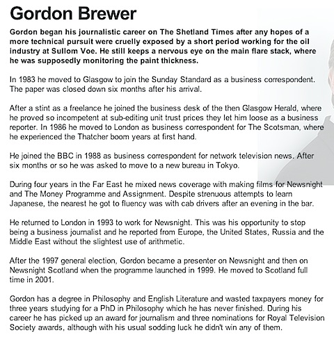Gordon Brewer's CV