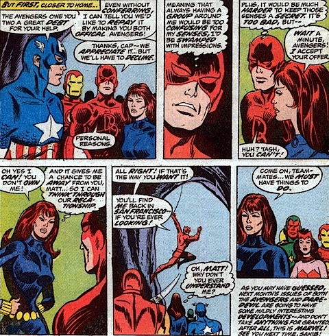 Black Widow and Daredevil meet The Avengers